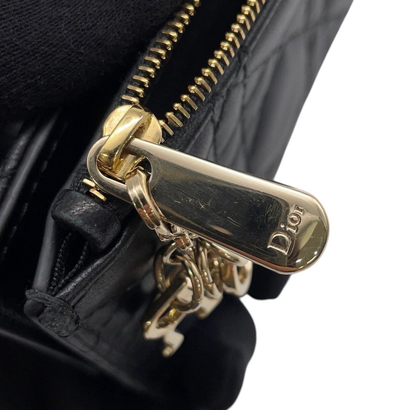 クリスチャン・ディオール 二つ折り財布 レディディオール Dahlia  カナージュ レザー S6037ONMJ_M900 Christian Dior 黒