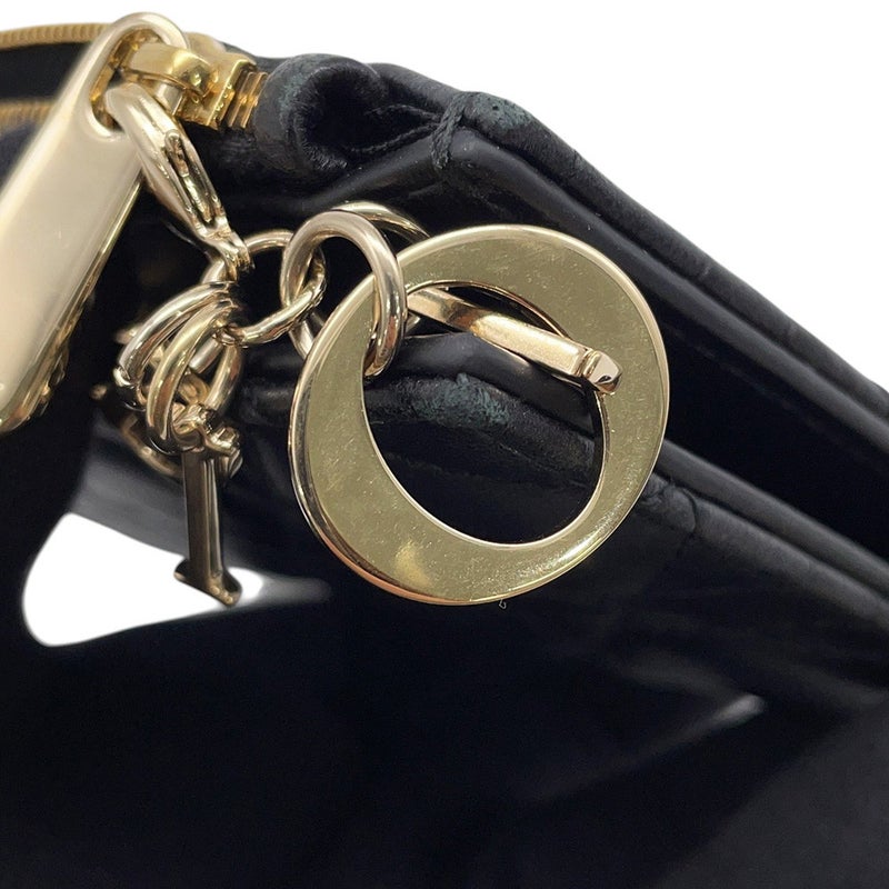 クリスチャン・ディオール 二つ折り財布 レディディオール Dahlia  カナージュ レザー S6037ONMJ_M900 Christian Dior 黒