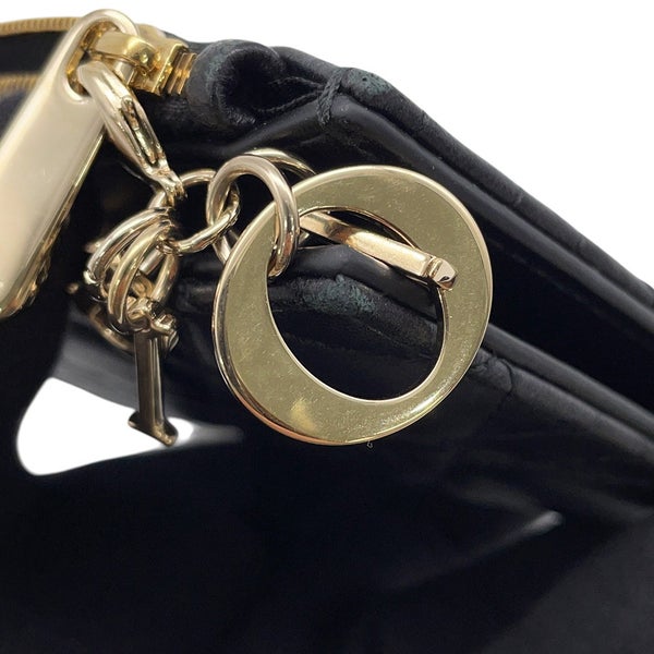 クリスチャン・ディオール 二つ折り財布 レディディオール Dahlia  カナージュ レザー S6037ONMJ_M900 Christian Dior 黒
