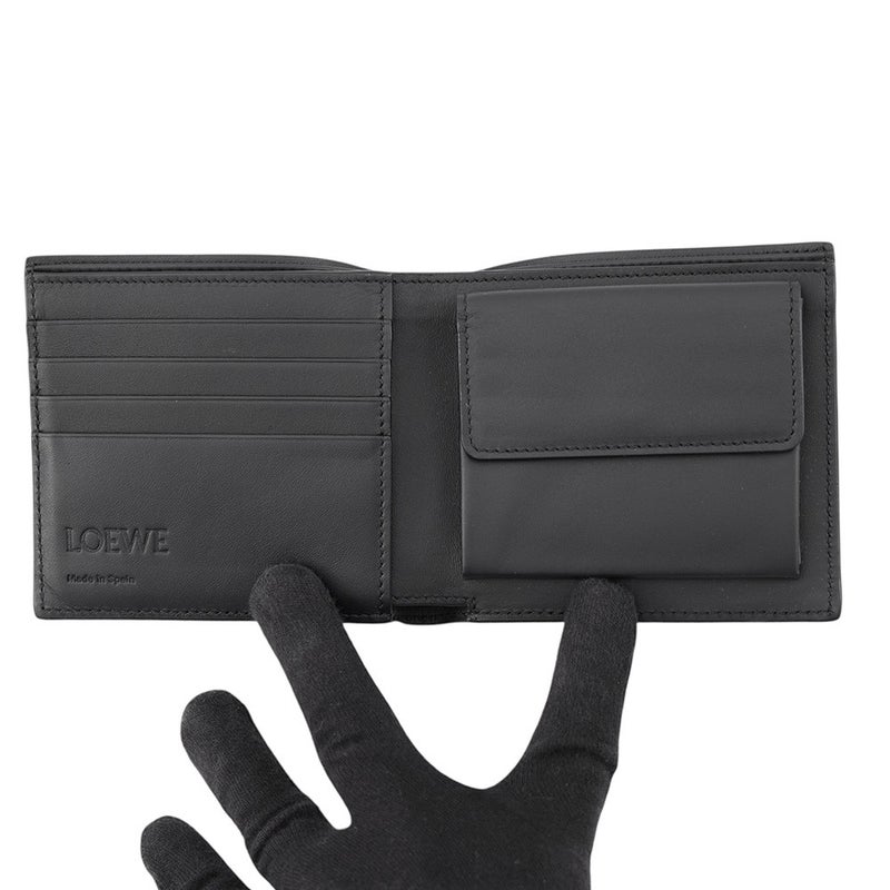 ロエベ 二つ折り財布 バイフォールド コインウォレット ソフトグレインカーフレザー C660501X03 LOEWE 財布 メンズ 黒