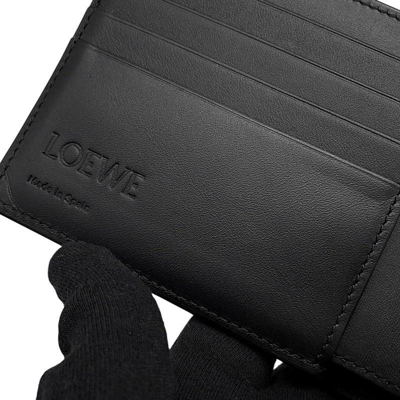 ロエベ 二つ折り財布 バイフォールド コインウォレット ソフトグレインカーフレザー C660501X03 LOEWE 財布 メンズ 黒