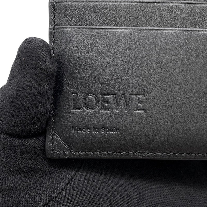 ロエベ 二つ折り財布 バイフォールド コインウォレット ソフトグレインカーフレザー C660501X03 LOEWE 財布 メンズ 黒