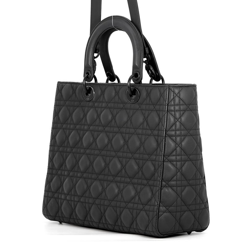 クリスチャン・ディオール ハンドバッグ レディディオール カナージュ ラージ M0566SLOI Christian Dior 2way 黒