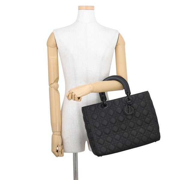 クリスチャン・ディオール ハンドバッグ レディディオール カナージュ ラージ M0566SLOI Christian Dior 2way 黒
