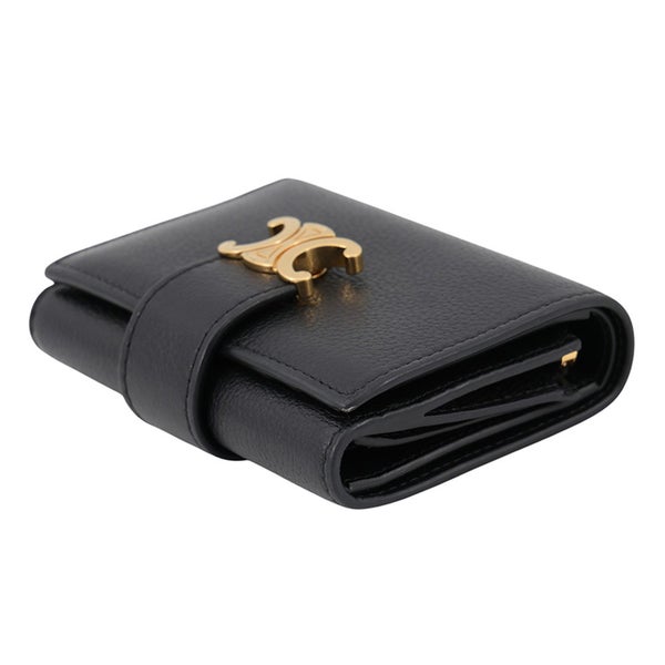 セリーヌ 三つ折り財布 ファイン ストラップウォレット ニノ レザー 10M963GHH.38NO CELINE 財布 黒