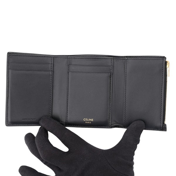 セリーヌ 三つ折り財布 ファイン ストラップウォレット ニノ レザー 10M963GHH.38NO CELINE 財布 黒