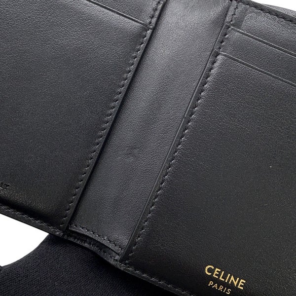セリーヌ 三つ折り財布 ファイン ストラップウォレット ニノ レザー 10M963GHH.38NO CELINE 財布 黒