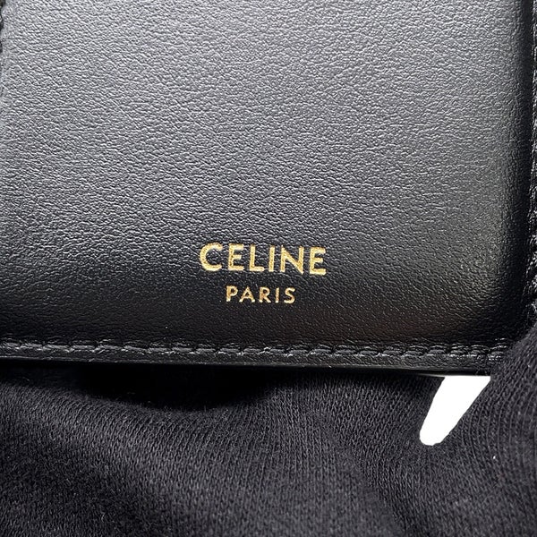 セリーヌ 三つ折り財布 ファイン ストラップウォレット ニノ レザー 10M963GHH.38NO CELINE 財布 黒