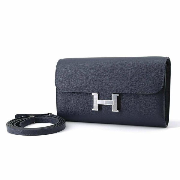 エルメス 長財布 コンスタンス トゥーゴー ロング ブルーニュイ/シルバー金具 エバーカラー B刻印 HERMES