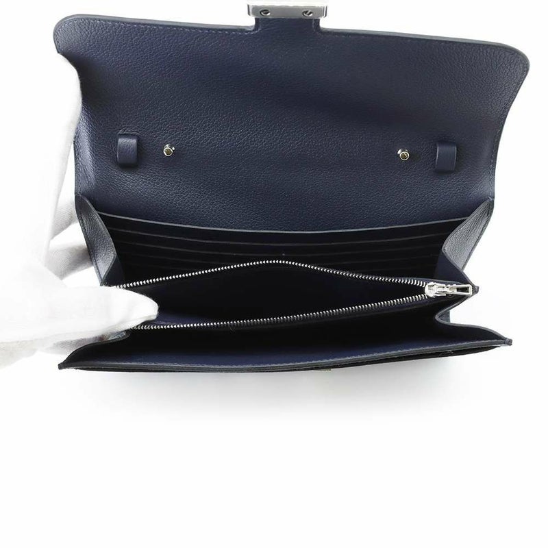 エルメス 長財布 コンスタンス トゥーゴー ロング ブルーニュイ/シルバー金具 エバーカラー B刻印 HERMES