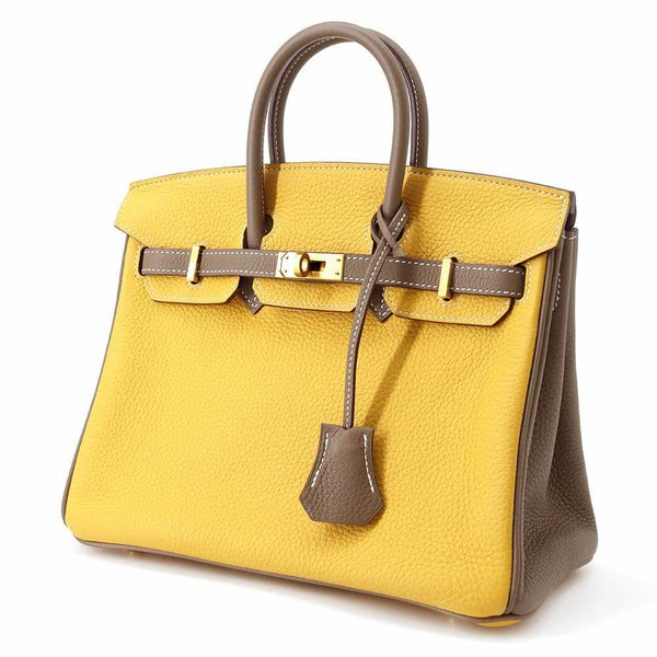 エルメス バーキン25 ジョーヌアンブル/エトゥープ/マットゴールド金具 トゴ D刻印 HERMES Birkin SPO