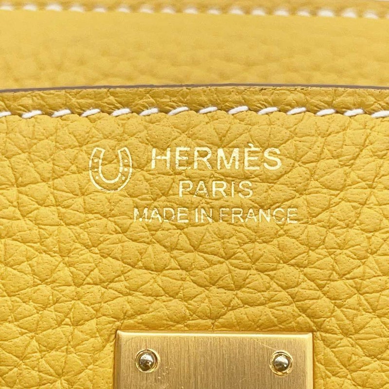 エルメス バーキン25 ジョーヌアンブル/エトゥープ/マットゴールド金具 トゴ D刻印 HERMES Birkin SPO