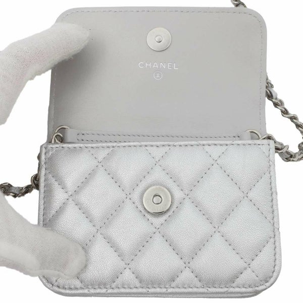 シャネル チェーンショルダーバッグ ココマーク スター ラインストーン ラムスキン CHANEL ミニバッグ ポシェット