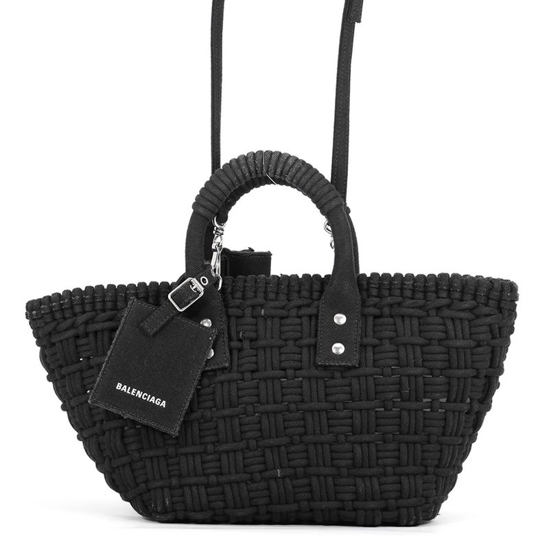 バレンシアガ ハンドバッグ ビストロ バスケットバッグXS キャンバス 671342 BALENCIAGA 2way 黒