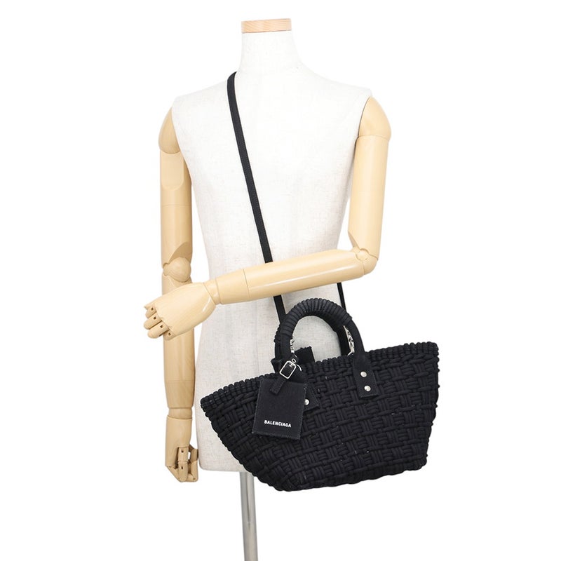 バレンシアガ ハンドバッグ ビストロ バスケットバッグXS キャンバス 671342 BALENCIAGA 2way 黒