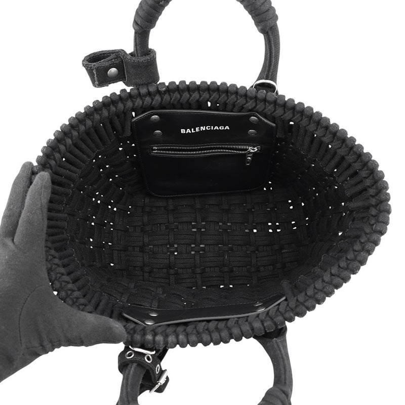 バレンシアガ ハンドバッグ ビストロ バスケットバッグXS キャンバス 671342 BALENCIAGA 2way 黒