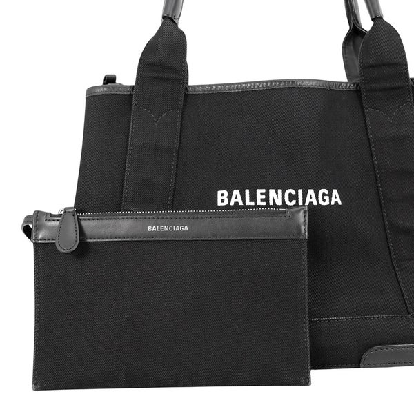 バレンシアガ トートバッグ ネイビーカバ S ポーチ付 339933 BALENCIAGA 黒