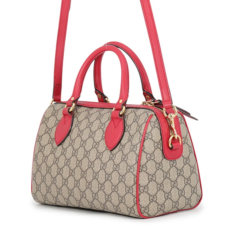 グッチ ハンドバッグ  ボストン スネーク ハートGGスプリーム/レザー 409529 GUCCI 2wayショルダー ホリデーコレクション