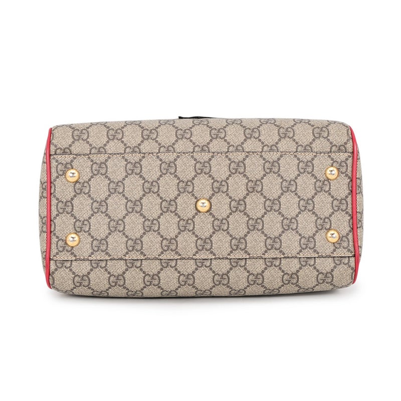グッチ ハンドバッグ  ボストン スネーク ハートGGスプリーム/レザー 409529 GUCCI 2wayショルダー ホリデーコレクション