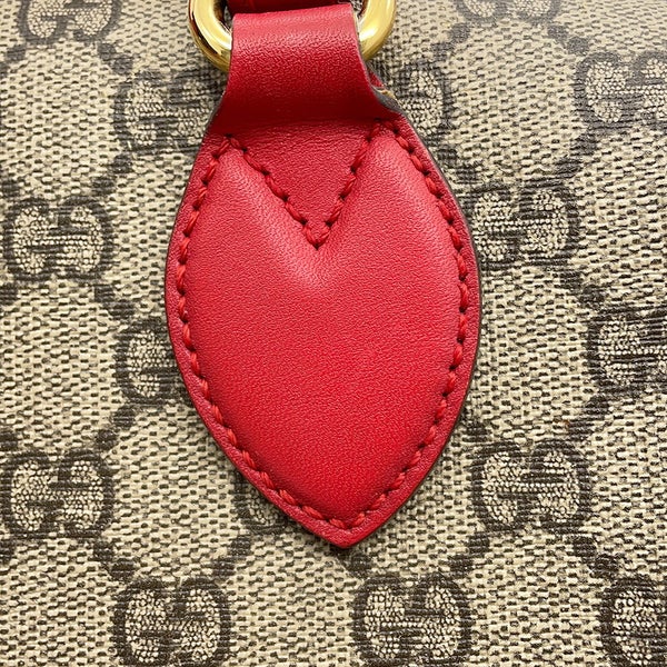 グッチ ハンドバッグ  ボストン スネーク ハートGGスプリーム/レザー 409529 GUCCI 2wayショルダー ホリデーコレクション