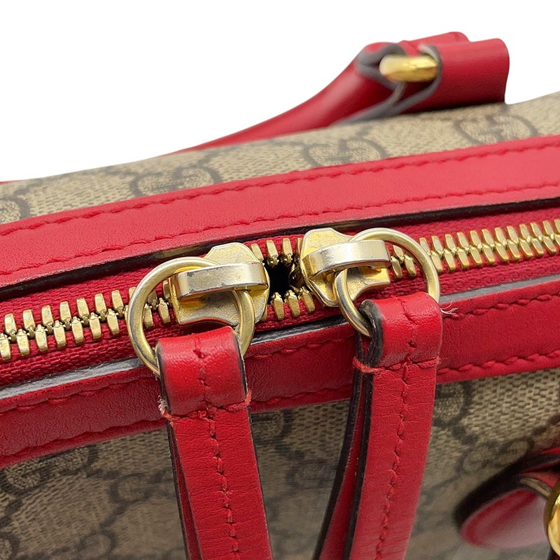 グッチ ハンドバッグ  ボストン スネーク ハートGGスプリーム/レザー 409529 GUCCI 2wayショルダー ホリデーコレクション