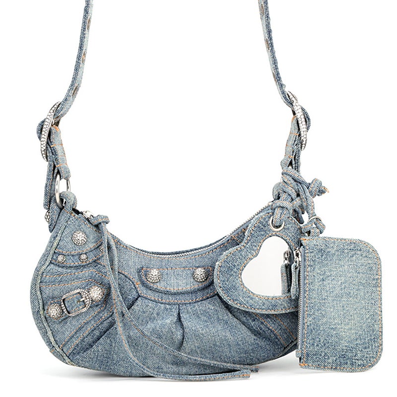 バレンシアガ ショルダーバッグ ル・カゴールXS ダメージ加工デニム 671309 BALENCIAGA