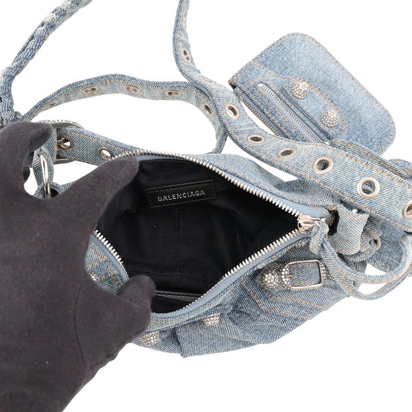バレンシアガ ショルダーバッグ ル・カゴールXS ダメージ加工デニム 671309 BALENCIAGA