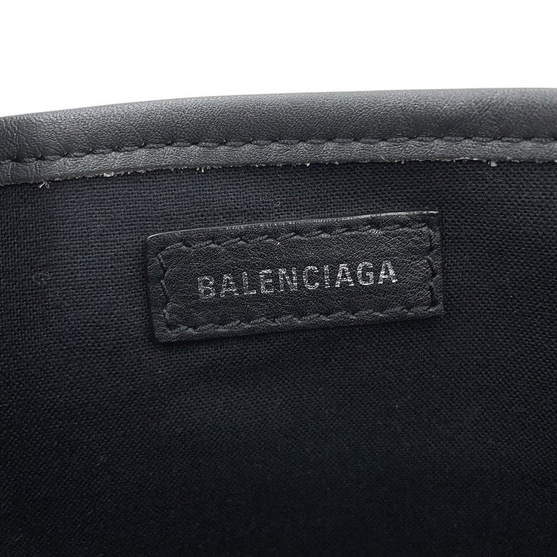 バレンシアガ ハンドバッグ ネイビーカバ XS パンチング ポーチ付 レザー キャンバス 390346 BALENCIAGA 2way