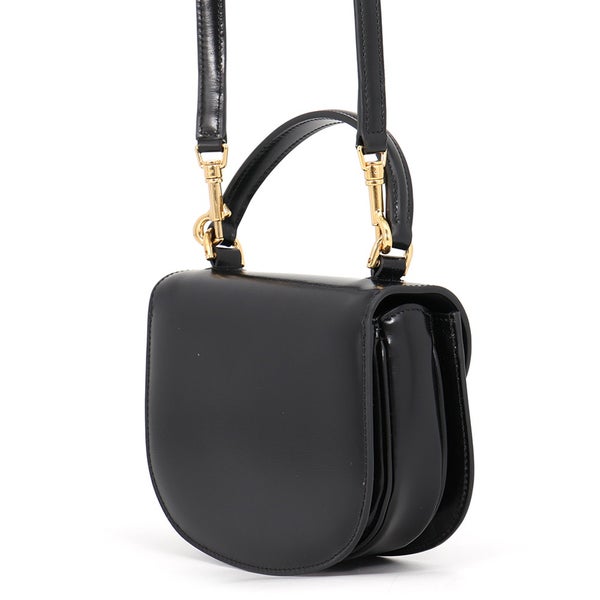セリーヌ ハンドバッグ トリオンフ ミニ ブザス クレア カーフレザー 10L063 CELINE ミニバッグ 2wayショルダー 黒
