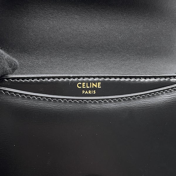 セリーヌ ハンドバッグ トリオンフ ミニ ブザス クレア カーフレザー 10L063 CELINE ミニバッグ 2wayショルダー 黒
