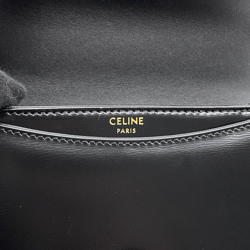 セリーヌ ハンドバッグ トリオンフ ミニ ブザス クレア カーフレザー 10L063 CELINE ミニバッグ 2wayショルダー 黒