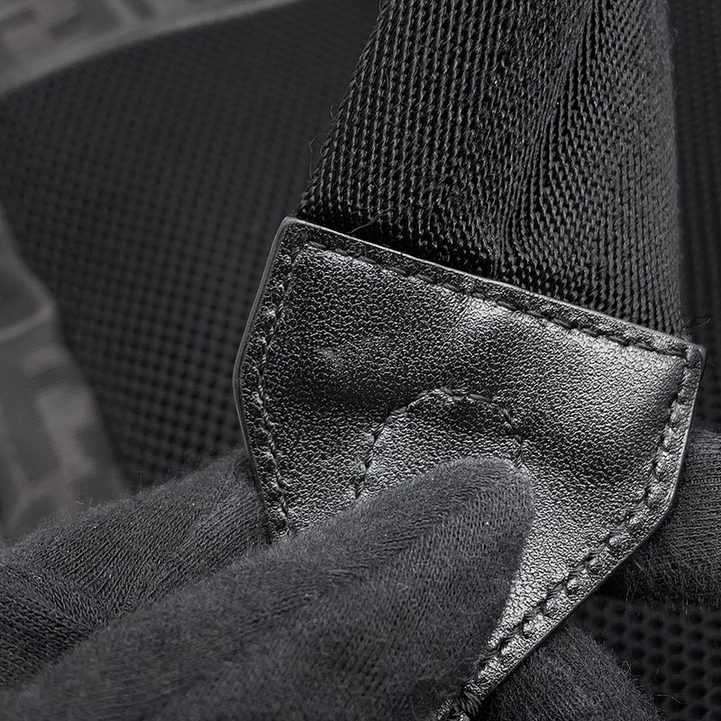 フェンディ リュック ドローストリング FFジャカード/レザー 7VZ056 FENDI バッグパック 黒