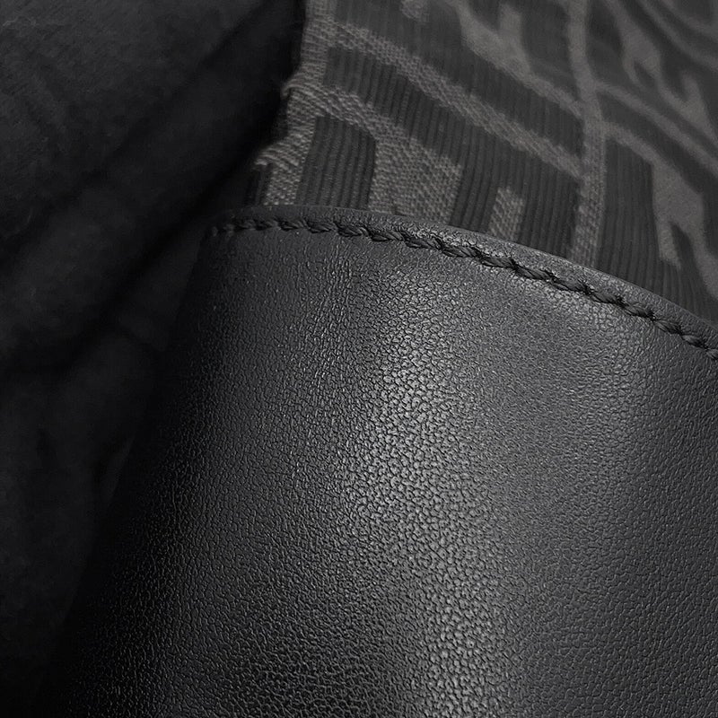 フェンディ リュック ドローストリング FFジャカード/レザー 7VZ056 FENDI バッグパック 黒