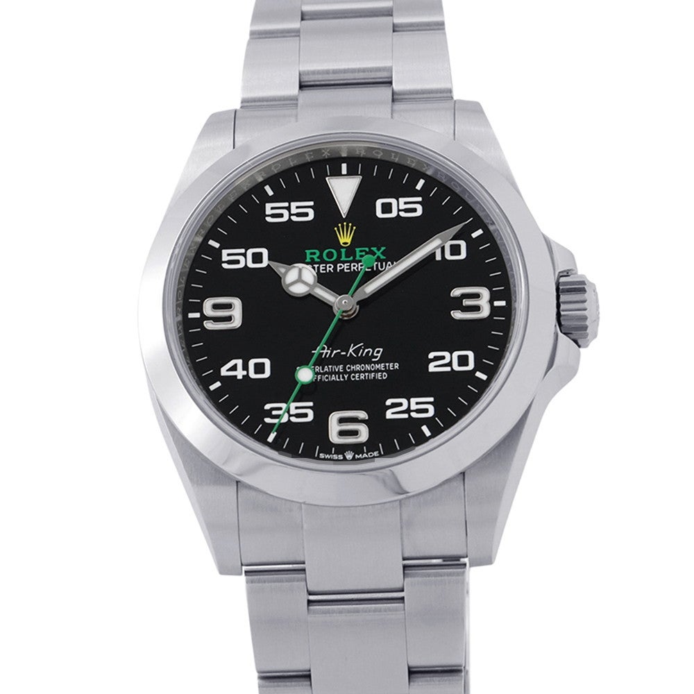 ROLEX(ロレックス) 腕時計美品  エアキング 126900 メンズ SS/13コマ/ランダムルーレット/2023.05 黒 ロレックス エアキング ランダムシリアル ルーレット 126900 ROLEX