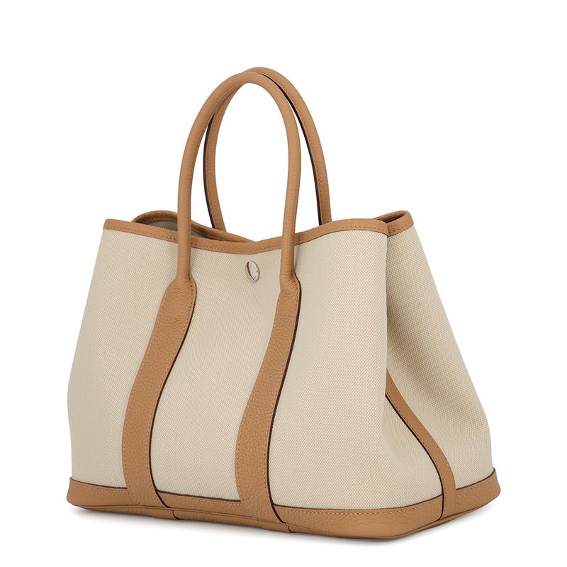 エルメス トートバッグ ガーデンパーティTPM べトン/ビスキュイ/シルバー金具 ネゴンダ/トワルミリタリー W刻印 HERMES