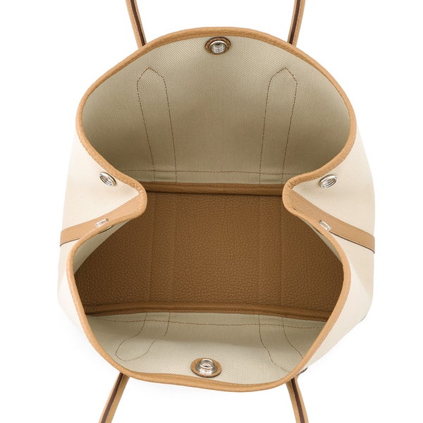 エルメス トートバッグ ガーデンパーティTPM べトン/ビスキュイ/シルバー金具 ネゴンダ/トワルミリタリー W刻印 HERMES