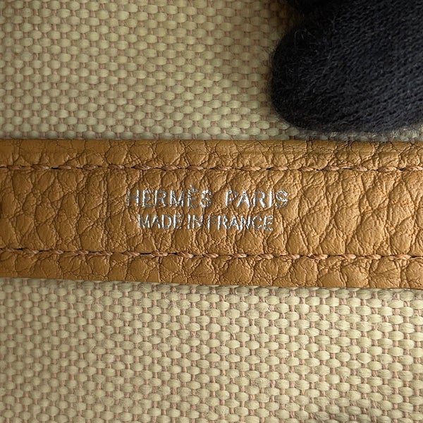 エルメス トートバッグ ガーデンパーティTPM べトン/ビスキュイ/シルバー金具 ネゴンダ/トワルミリタリー W刻印 HERMES