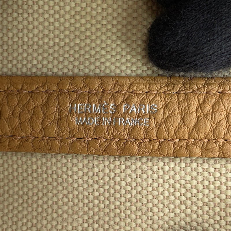 エルメス トートバッグ ガーデンパーティTPM べトン/ビスキュイ/シルバー金具 ネゴンダ/トワルミリタリー W刻印 HERMES