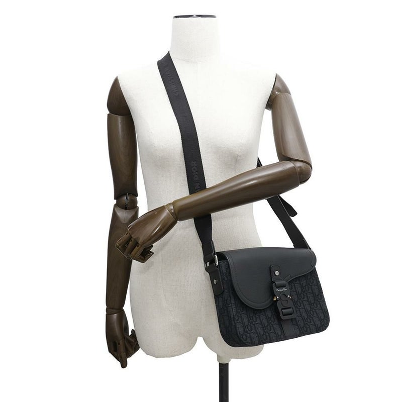 クリスチャン・ディオール ショルダーバッグ オブリーク サドル フラップ メッセンジャー 1ADPO049YKS 黒 トロッター