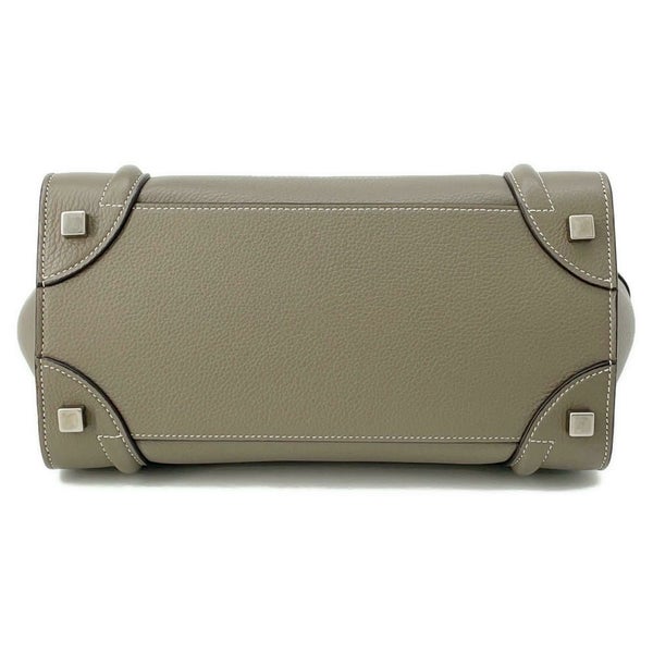 セリーヌ ハンドバッグ ラゲージ マイクロショッパー レザー 189793  CELINE バッグ グレージュ