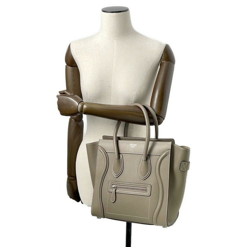 セリーヌ ハンドバッグ ラゲージ マイクロショッパー レザー 189793  CELINE バッグ グレージュ