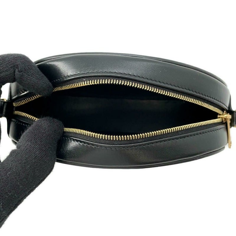 セリーヌ ショルダーバッグ キュイルトリオンフ オーバル レザー 10I70 3DPQ CELINE ポシェット  黒