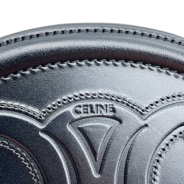 セリーヌ ショルダーバッグ キュイルトリオンフ オーバル レザー 10I70 3DPQ CELINE ポシェット  黒