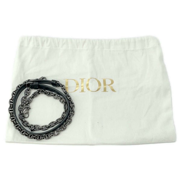 ディオール チェーンショルダーバッグ カロ カナージュ スタッズ レザー Christian Dior 財布 黒