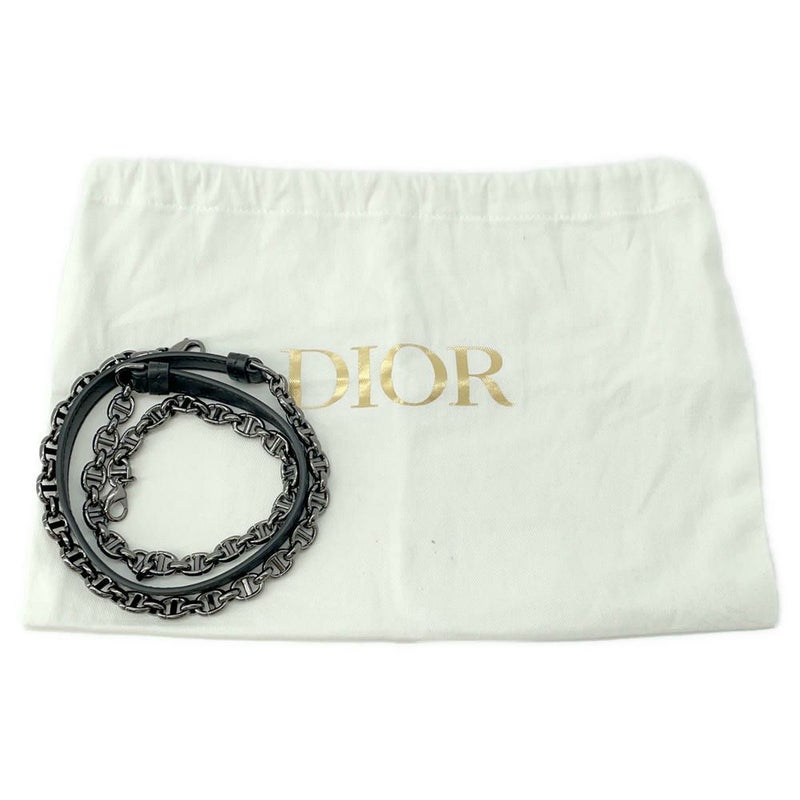 ディオール チェーンショルダーバッグ カロ カナージュ スタッズ レザー Christian Dior 財布 黒