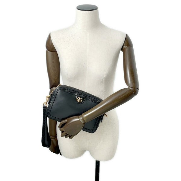 グッチ ショルダーバッグ GGマーモント パイソン 710861 GUCCI 2wayクラッチバッグ 黒