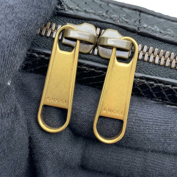 グッチ ショルダーバッグ GGマーモント パイソン 710861 GUCCI 2wayクラッチバッグ 黒