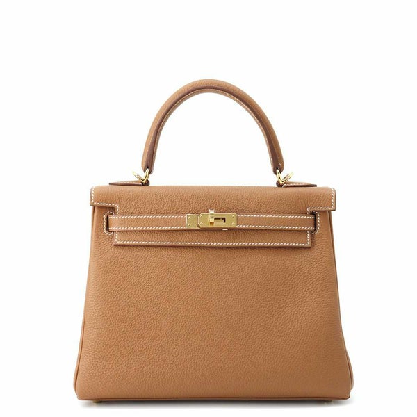エルメス ハンドバッグ ケリー25 内縫い ゴールド/ゴールド金具 トゴ K刻印 2wayショルダー