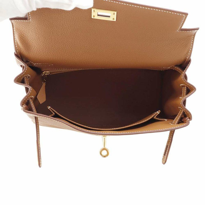 エルメス ハンドバッグ ケリー25 内縫い ゴールド/ゴールド金具 トゴ K刻印 2wayショルダー