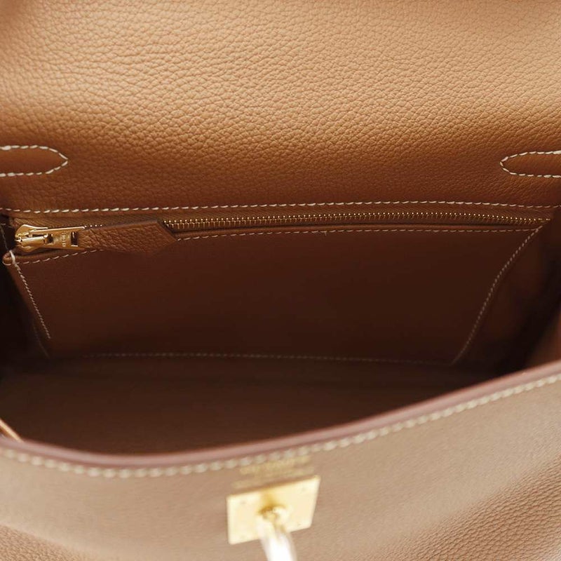 エルメス ハンドバッグ ケリー25 内縫い ゴールド/ゴールド金具 トゴ K刻印 2wayショルダー